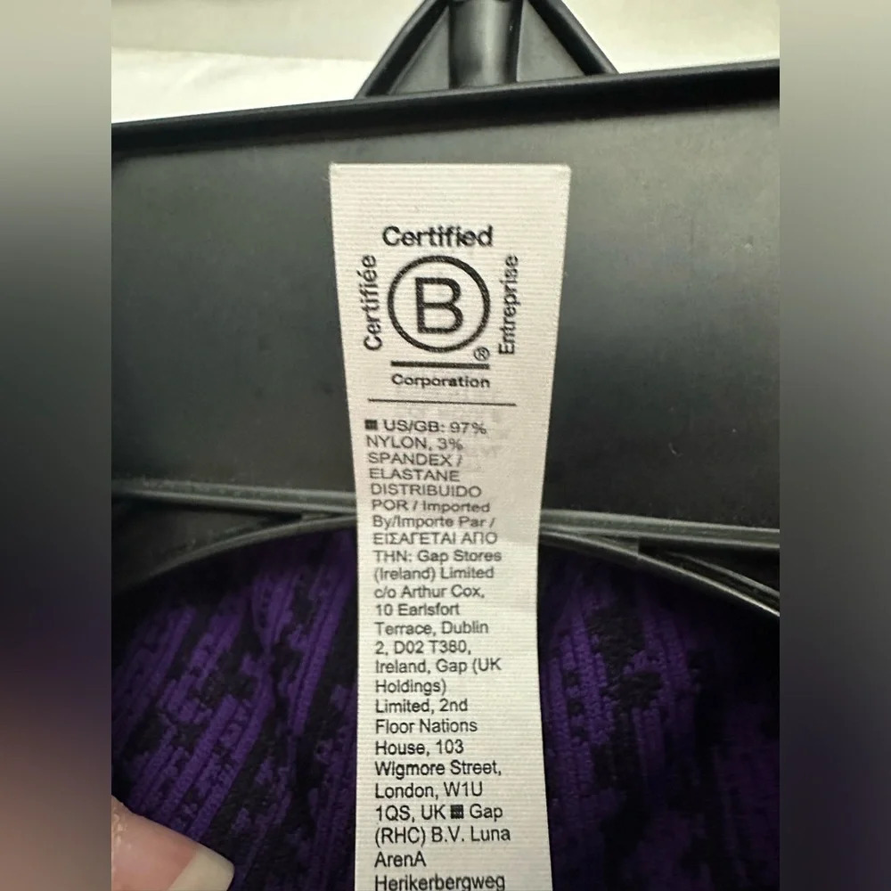Athleta Flurry Elemental Turtleneck Size Small Purple Black Long Sleeve Layering - Picture 6 of 7